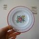 Kg luneville "reverber" 6 pierced plates antique earthenware flowers ø14.5 cm