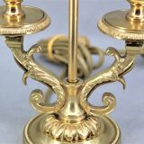 Louis XVI style gilded bronze bouilotte lamp