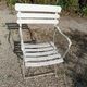 Garden lounge armchair wood metal iron patinated paint