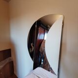 Large vintage mirror round triptych 110x47cm