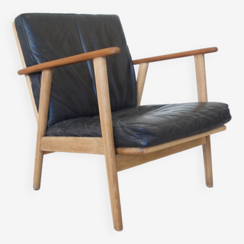 Fauteuil danois du milieu du siècle en teck et en chêne, années 1950.