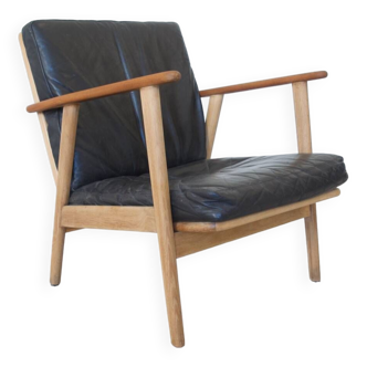 Fauteuil danois du milieu du siècle en teck et en chêne, années 1950.