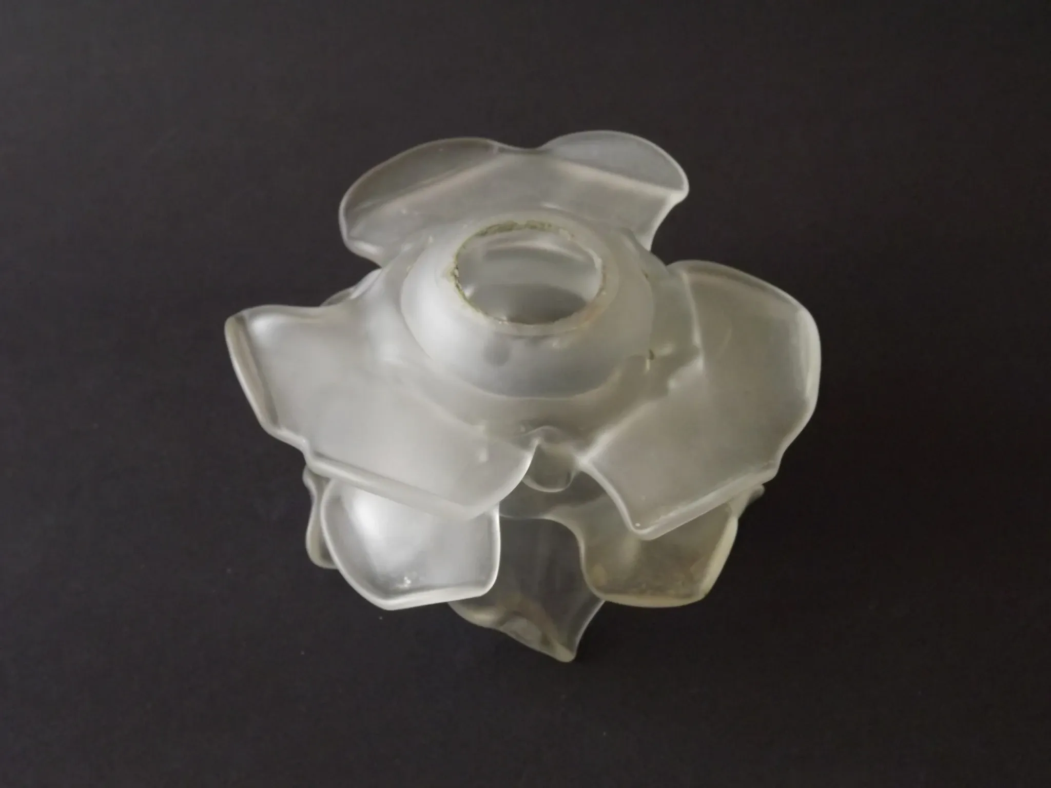 Vintage Art Deco Frosted Satin Glass Rose Flower Lamp Shade