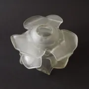 Vintage Art Deco Frosted Satin Glass Rose Flower Lamp Shade