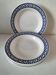 Set of 4 vintage navy blue soup plates