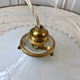 Vintage 50s serrated opaline pendant lamp