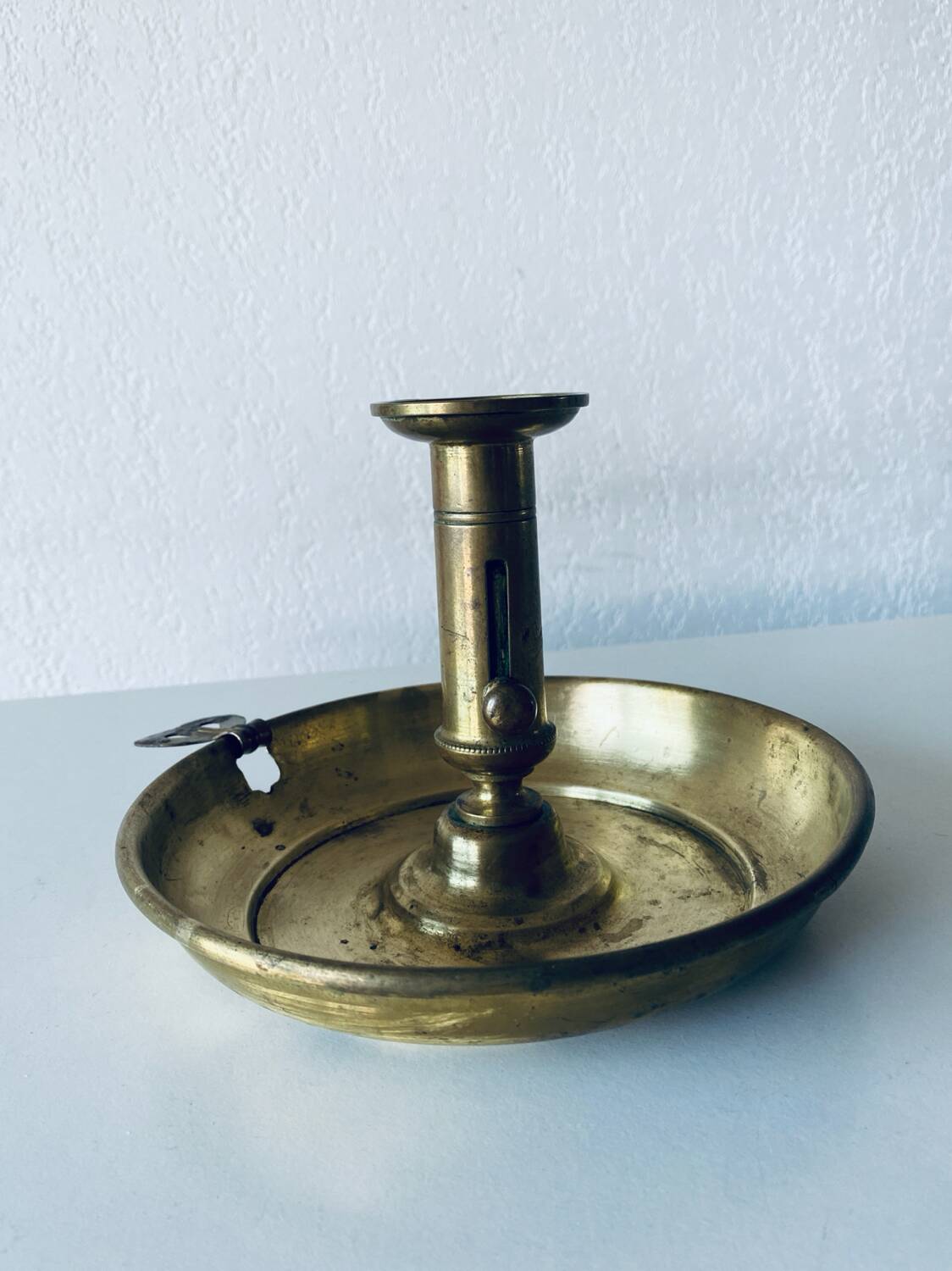 Antique brass candle holder