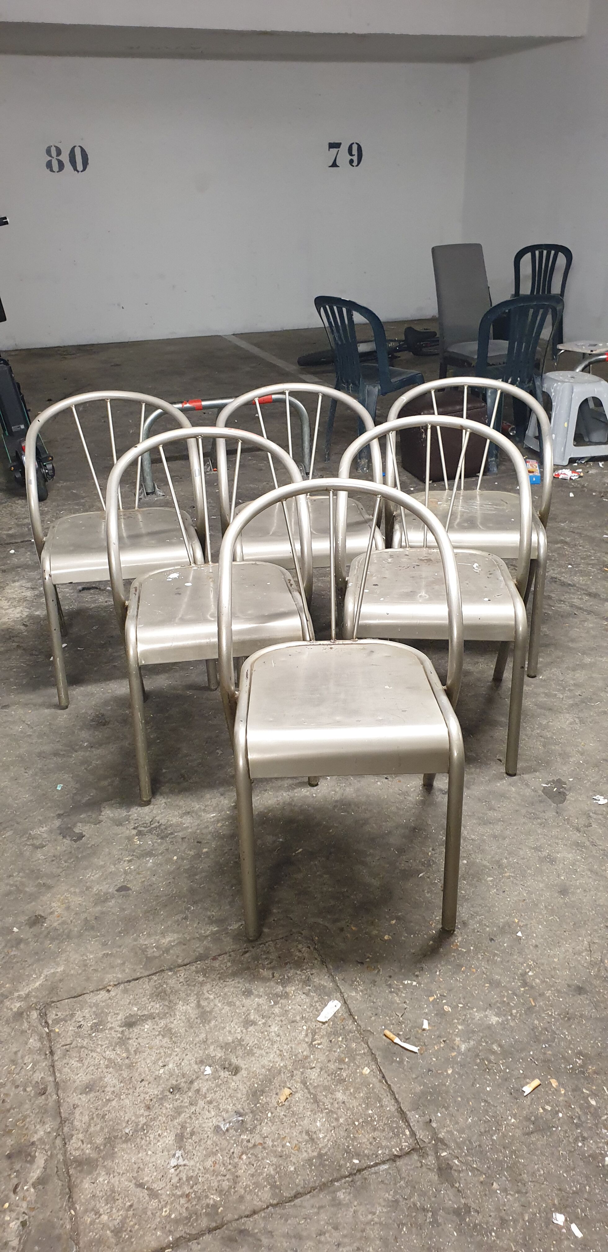 Industrial loft welded metal chairs