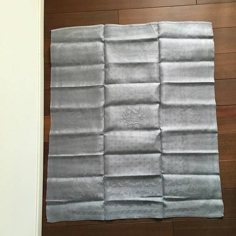 Old embroidered table napkin R S Grey