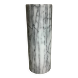 Roll vase in grey and white marble