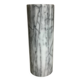 Vase rouleau en marbre gris blanc