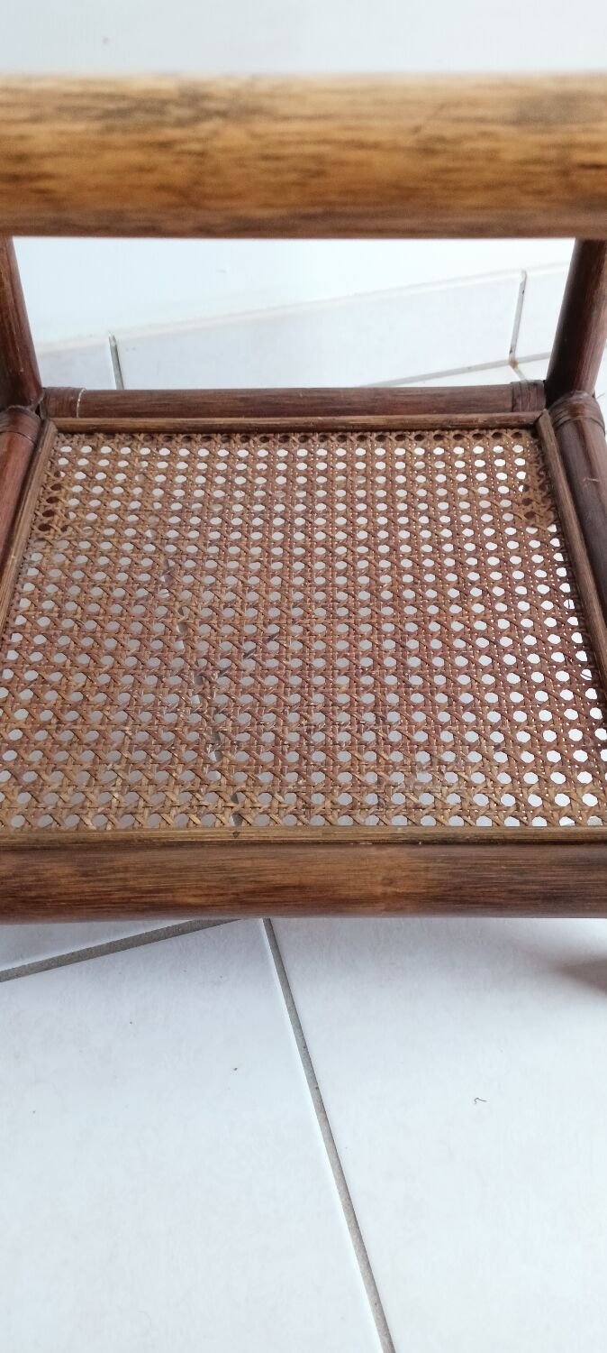 Rattan side table