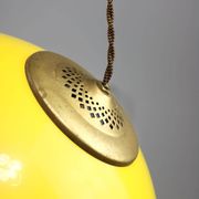 Vintage Italian Brass and Yellow Plexiglas Pendant Lamp