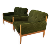 Set of 2 green relax chairs 1960s