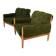 Set of 2 green relax chairs 1960s