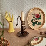 Spiral cellar rat candle holder - vintage