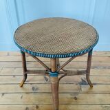 Guéridon table basse vintage en rotin