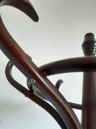 Curved wooden bistro parrot coat rack