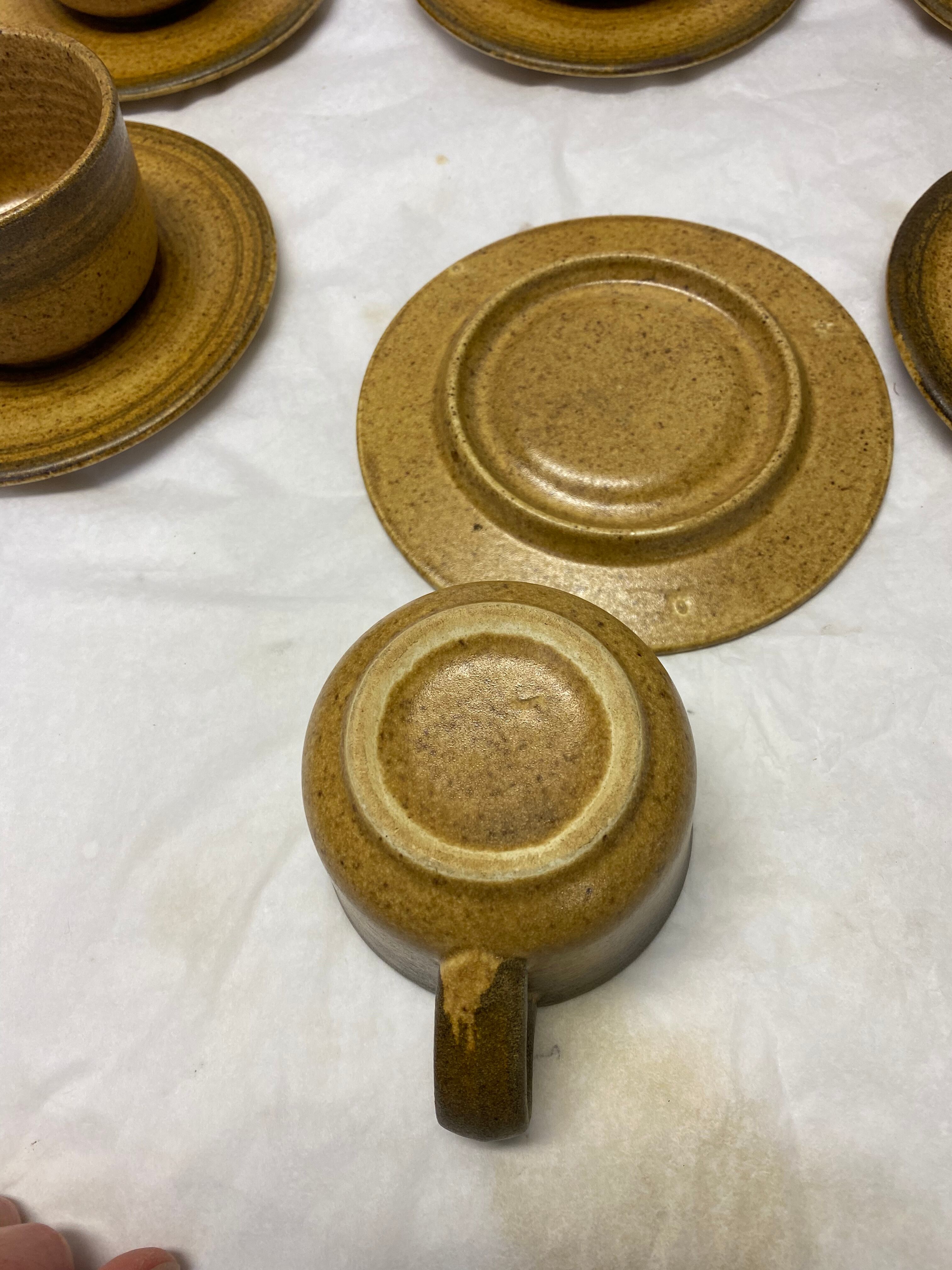 Set of 6 vintage stoneware cups