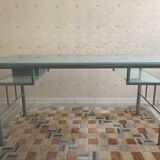 Modern glass and metal desk