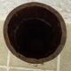 Victorian style barrel umbrella stand, solid oak, curved with 3 bands and gr.