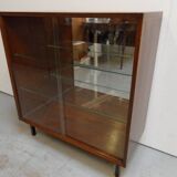 Vintage display cabinet with sliding doors 1950's