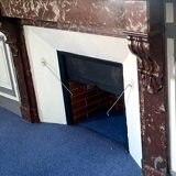 Louis Philippe style fireplace in speckled red marble 20th century
