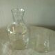 Night service in glass carafe and nacre effect glass.