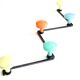 Old coat rack with 50s colored coat hooks