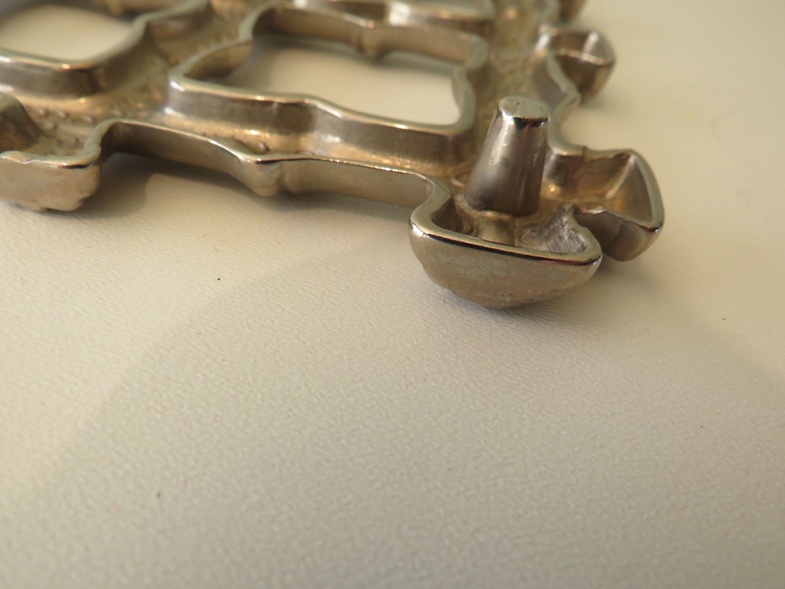 Vintage faux bamboo trivet, Hollywood Regency style