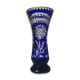 Vase cristal taillé bleu
