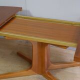 Baumann oval teak table with extensions