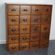 French fruitwood apothecary cabinet, ca 1950s