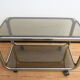 Space Age coffee table in smoked glass and chrome steel, 1970s