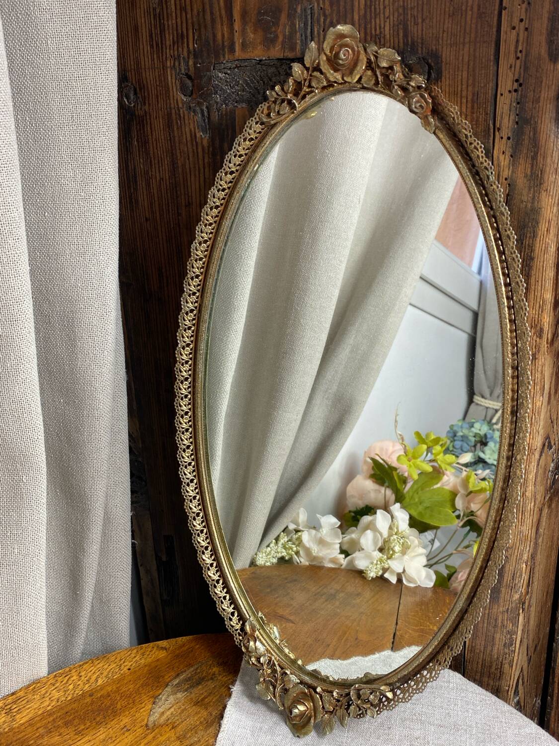 Brass mirror tray