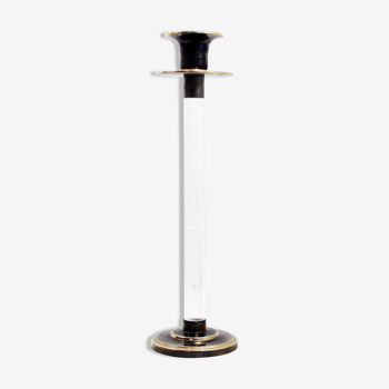 Bougeoir vintage en lucite et laiton