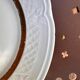 Set of 6 dessert plates in Berry porcelain – White and gold