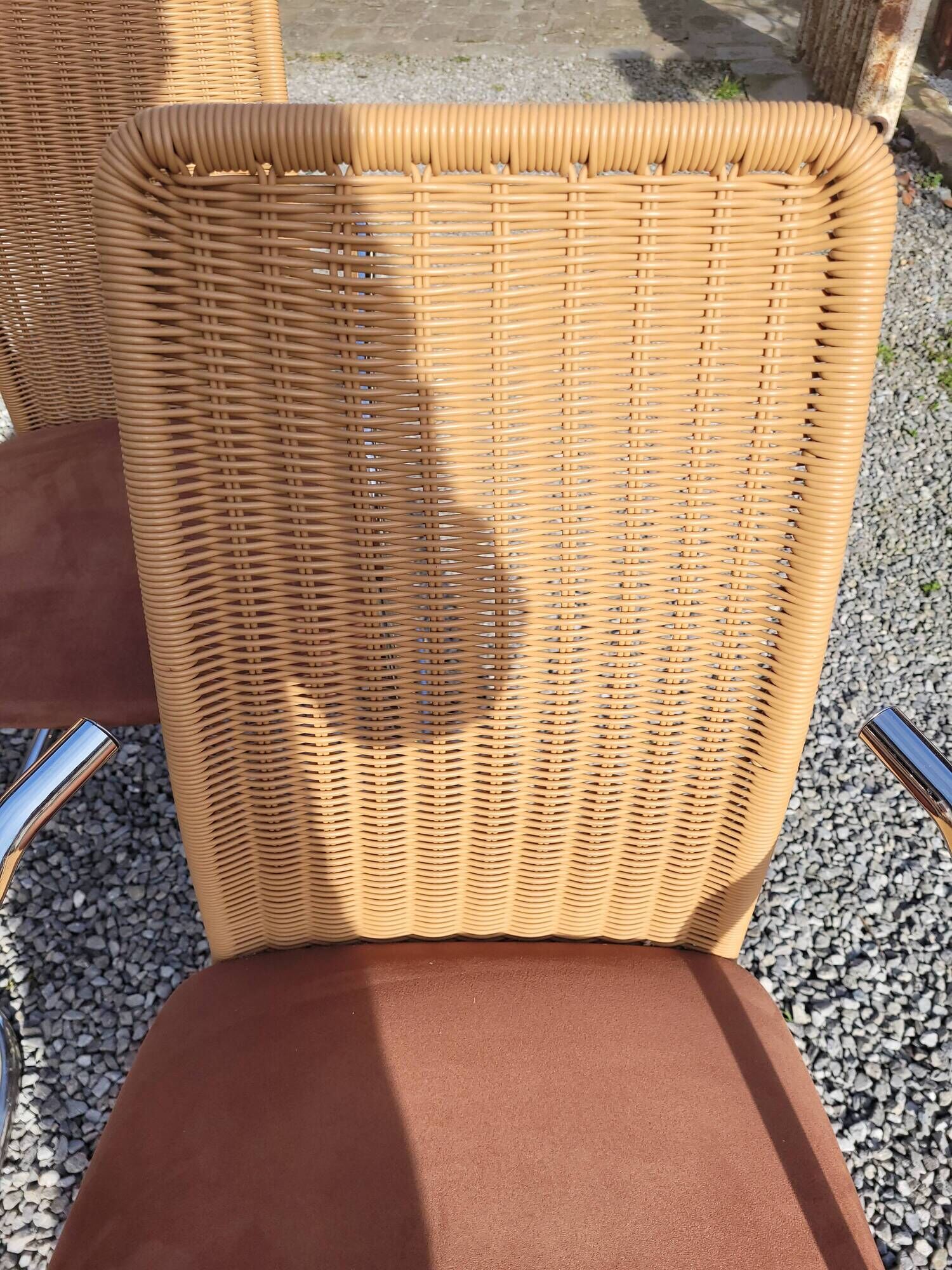 6 chairs in chrome metal effezeta Italy 70s