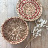 Braided wicker sewing box