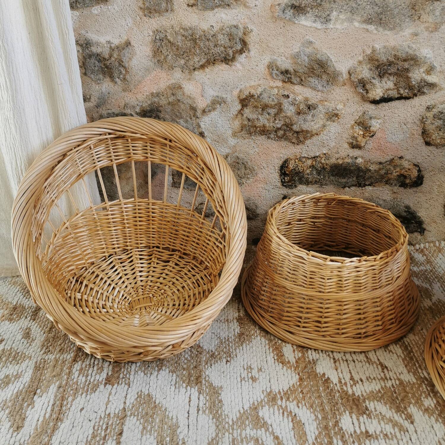 Pair of Vintage Wicker Armchairs for Children