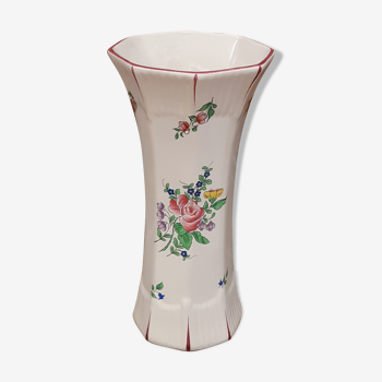 Vase Lunéville KG en céramique peinte émaillée décor Réverbère