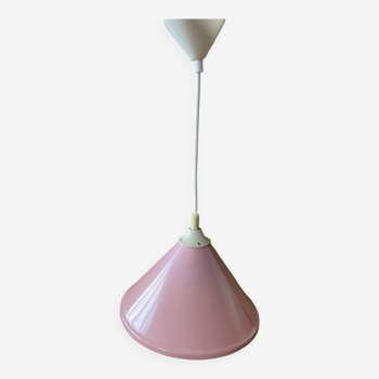 Pink metal pendant light from the 80s