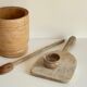 Turned wooden pots and beaters for the kitchen