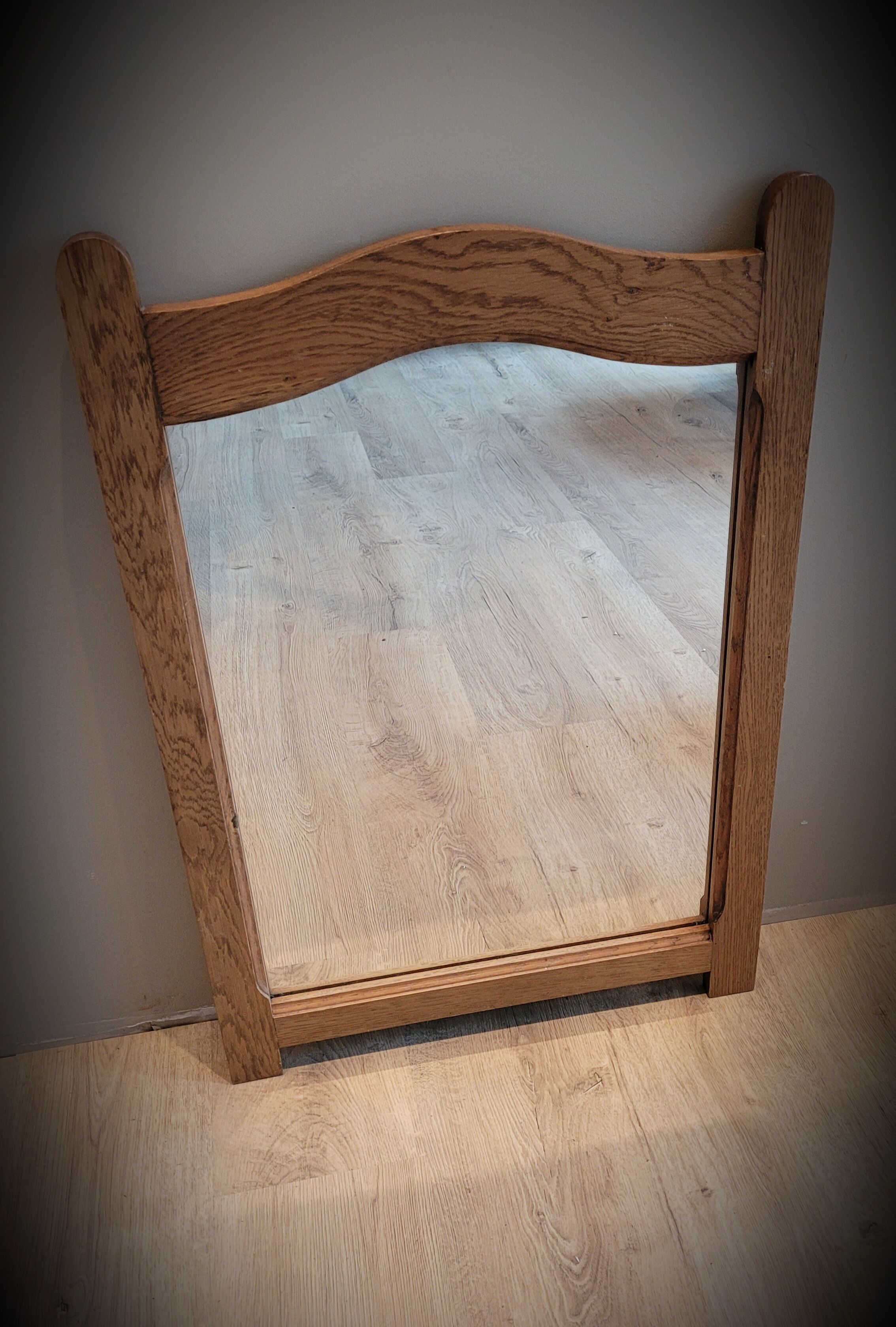 Wooden mustache mirror