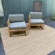 Paire de fauteuils en rotin vintage