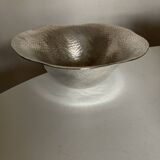 Centerpiece cup in hammered silver metal free form 1980