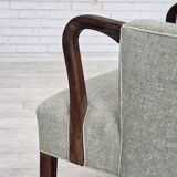 1960s, Danish armchair, original light grey furniture wool, teak wood.