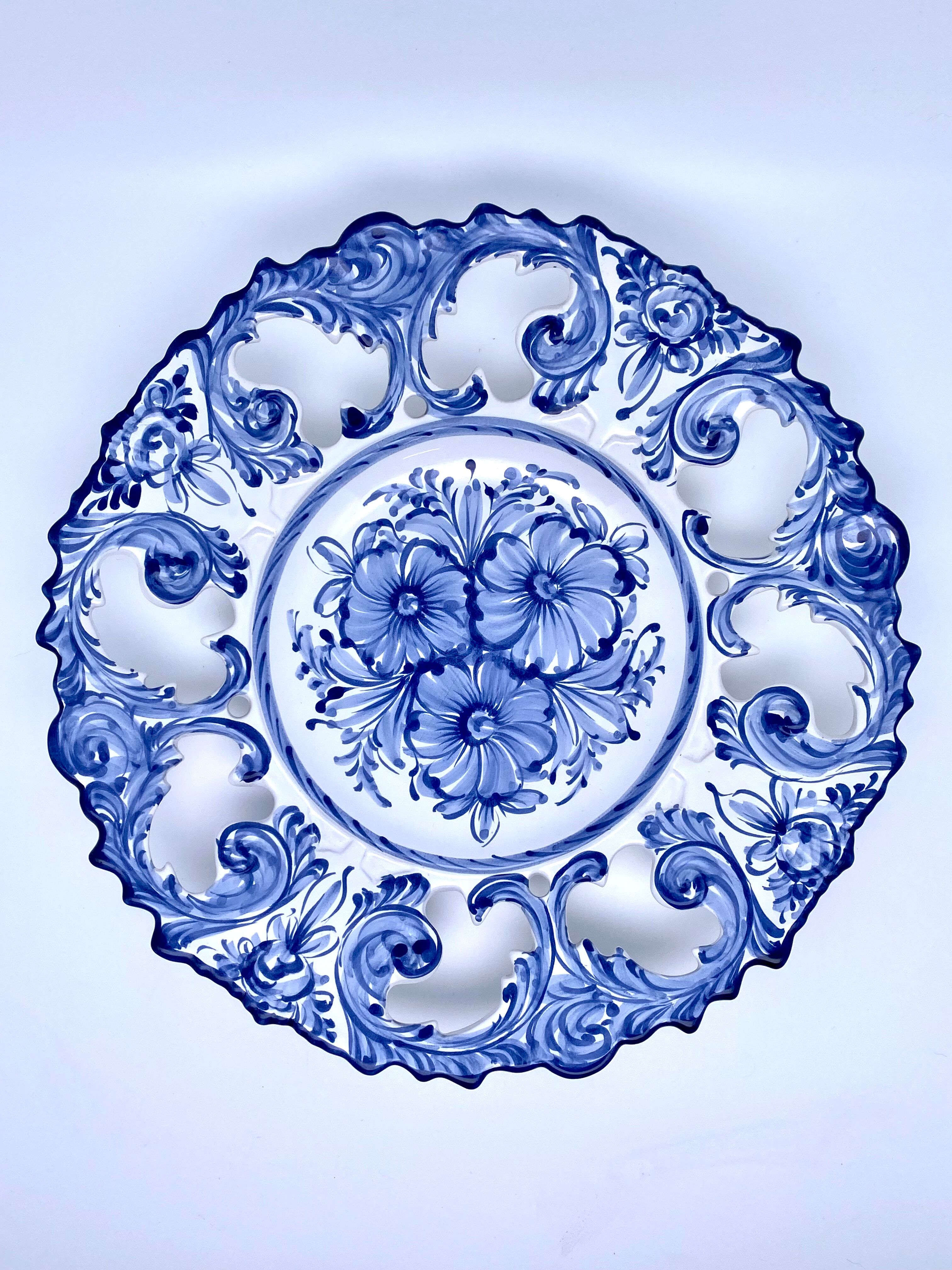 Decorative plate Portuguese ceramic blue and white