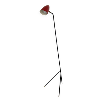 Vintage Grashopper Lamp with Burgundy Lamp shade