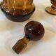 Art Deco liqueur set in amber glass